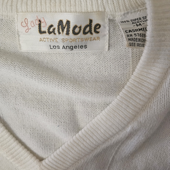 Vintage lady la mode pullover v-neck sweater - Picture 5 of 5